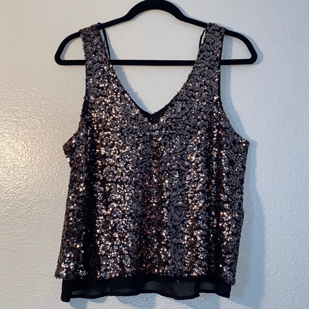 Black Sequined ONE CLOTHING Glitter Top